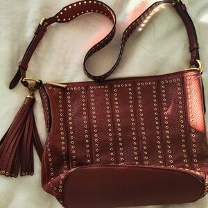 MICHAEL Michael Kors Burgundy Studded Shoulder Bag